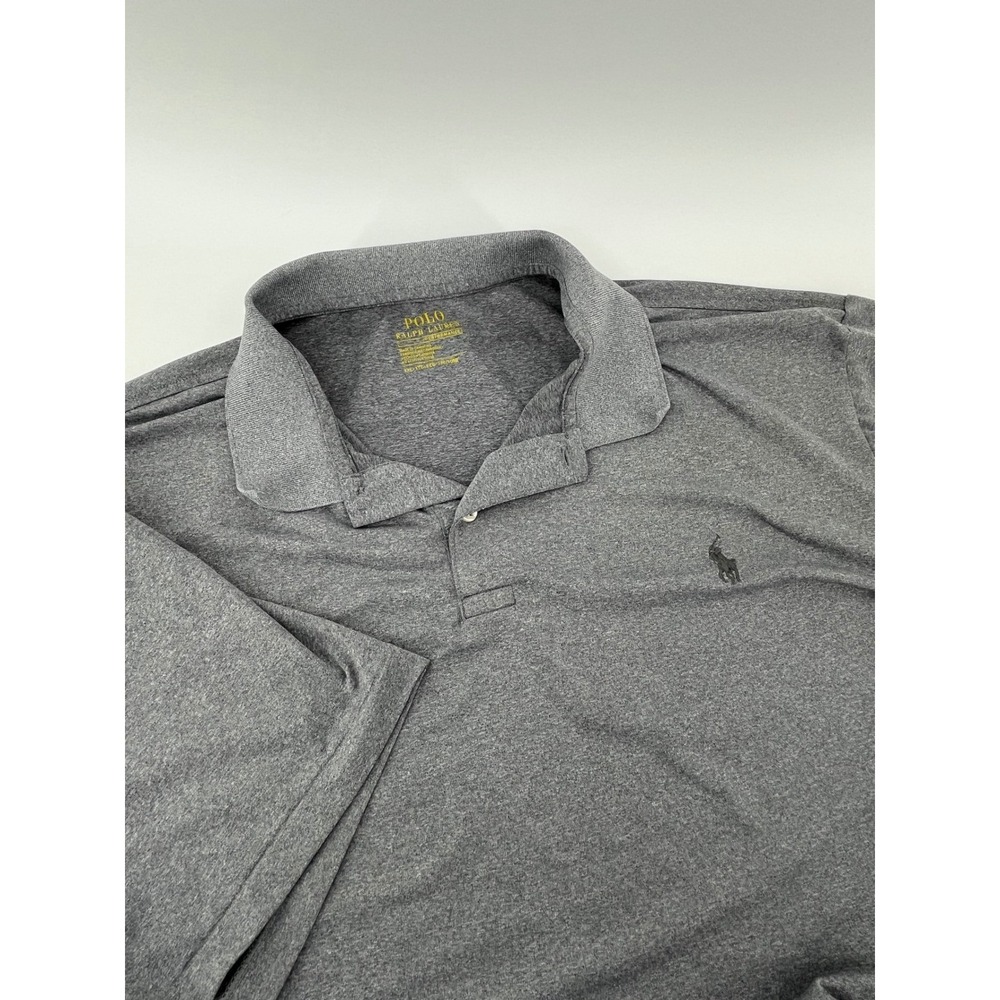 Polo Ralph Lauren Performance Mens XXL Grey Heathered Short Sleeve Polo Shirt